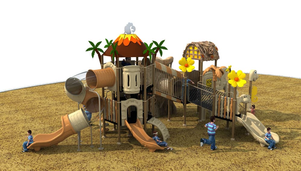 远古部落儿童滑梯、滑梯组合 HD-HYL019